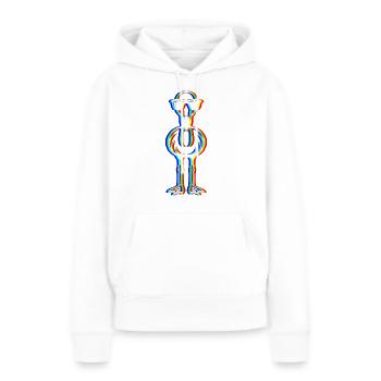 Glitch Flamingo – Cool & Bunt - Frauen Premium Bio Hoodie - Weiß - Vorne - Julia (174cm)