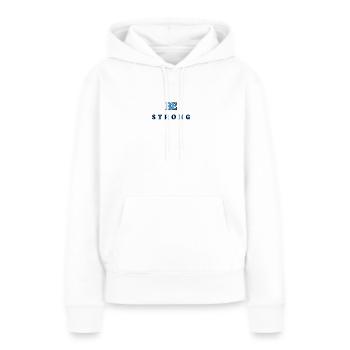 Be STRONG 6 - Sweat à capuche Premium bio Femme - blanc - Devant - Julia (174cm)