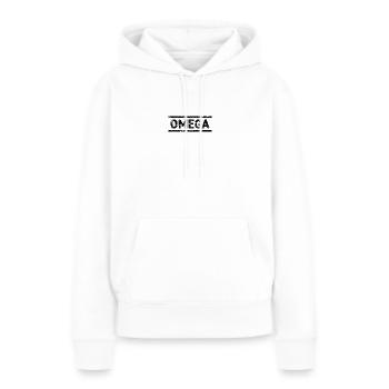 Oméga - Sweat à capuche Premium bio Femme - blanc - Devant - Julia (174cm)
