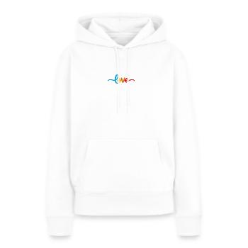 Message d’amour sincère en coloré - Sweat à capuche Premium bio Femme - blanc - Devant - Julia (174cm)