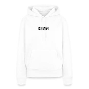 Logo du piston et de la clé - Sweat à capuche Premium bio Femme - blanc - Devant - Julia (174cm)