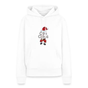 Grand-père Noël Homme Noël Partenaire de famillelook - Sweat à capuche Premium bio Femme - blanc - Devant - Julia (174cm)