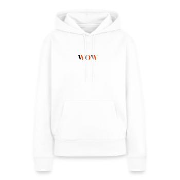WOW dreifarbig - Frauen Premium Bio Hoodie - Weiß - Vorne - Julia (174cm)