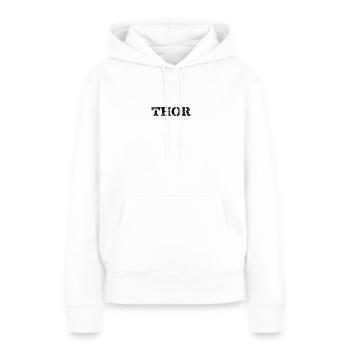 Thor - Frauen Premium Bio Hoodie - Weiß - Vorne - Julia (174cm)