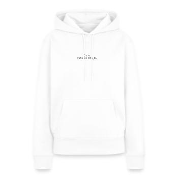 Travaux en cours - Sweat à capuche Premium bio Femme - blanc - Devant - Julia (174cm)