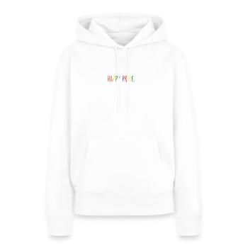 JOYEUX ARC-EN-CIEL DE LA FIERTÉ - Sweat à capuche Premium bio Femme - blanc - Devant - Julia (174cm)