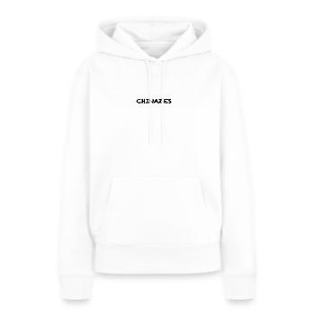 Ausdruck für Freude, Zustimmung oder Zufriedenheit - Frauen Premium Bio Hoodie - Weiß - Vorne - Julia (174cm)