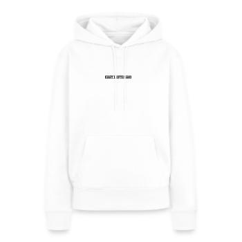 Écoute facile - Sweat à capuche Premium bio Femme - blanc - Devant - Julia (174cm)