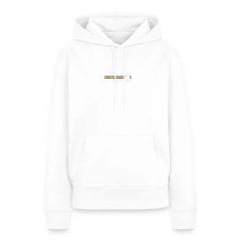 Retro-Fahrrad auf Rainbow Stripes - Frauen Premium Bio Hoodie - Weiß - Vorne - Julia (174cm)