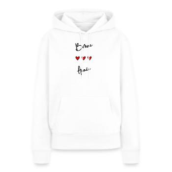 BONNE ANNEE. SAINT SYLVESTRE. NOUVELLE ANNÉE - Sweat à capuche Premium bio Femme - blanc - Devant - Julia (174cm)