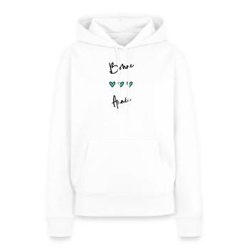 BONNE ANNEE. SAINT SYLVESTRE. NOUVELLE ANNÉE - Sweat à capuche Premium bio Femme - blanc - Devant - Julia (174cm)
