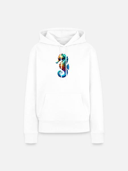 Seepferdchen - Frauen Premium Bio Hoodie - Weiß