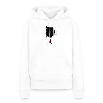 L’histoire des bois sombres - Sweat à capuche Premium bio Femme - blanc - Devant - Julia (174cm)