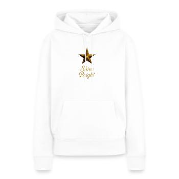 Éclat de l’étoile dorée - Sweat à capuche Premium bio Femme - blanc - Devant - Julia (174cm)