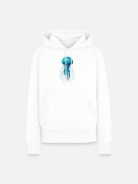 Niedliche Aquarellqualle - Frauen Premium Bio Hoodie - Weiß