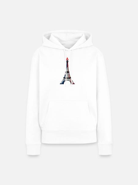 Pariser Eiffelturm - Frauen Premium Bio Hoodie - Weiß