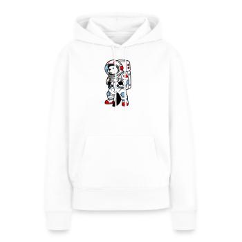 Beaver en combinaison spatiale - Sweat à capuche Premium bio Femme - blanc - Devant - Julia (174cm)