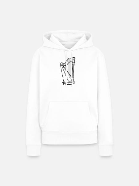 Harfe - Frauen Premium Bio Hoodie - Weiß