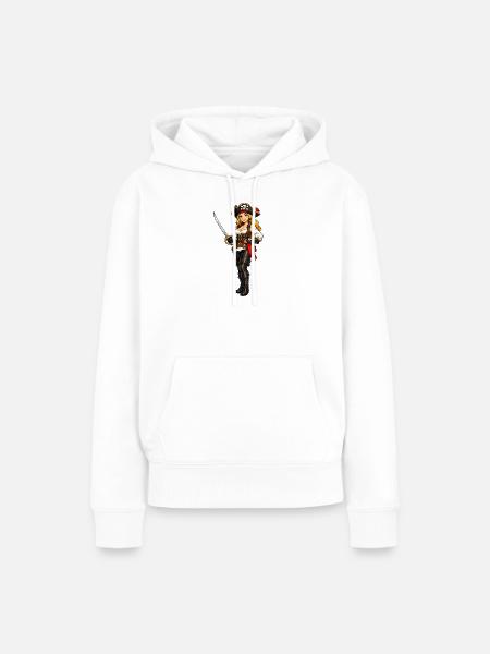 Blonde Piratin - Frauen Premium Bio Hoodie - Weiß