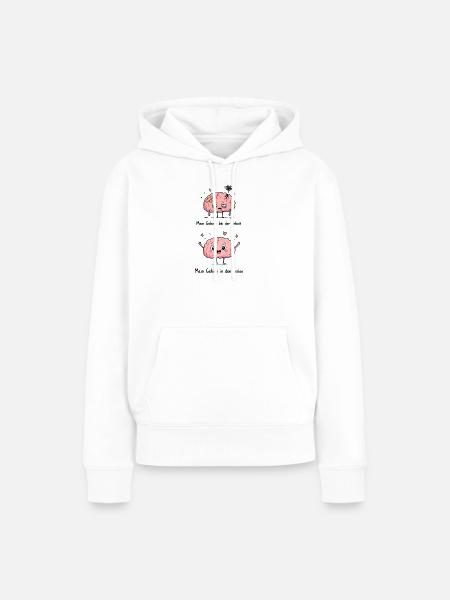 Mein Gehirn bei der Arbeit - Frauen Premium Bio Hoodie - Weiß
