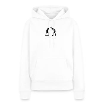 Bleib albern | WARUM NICHT - Frauen Premium Bio Hoodie - Weiß - Vorne - Julia (174cm)