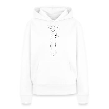 cut_out_tie - Sweat à capuche Premium bio Femme - blanc - Devant - Julia (174cm)