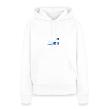 Drapeau du Kosovo Drapeau Jersey Cadeau Kosovar - Sweat à capuche Premium bio Femme - blanc - Devant - Julia (174cm)