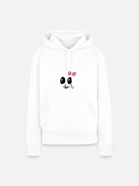 Illustration,Tier,grau,sad Hamster - Frauen Premium Bio Hoodie - Weiß