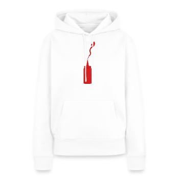 envoyer la sauce ketchup - Sweat à capuche Premium bio Femme - blanc - Devant - Julia (174cm)