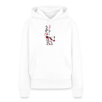Rentier mit Schal - Frauen Premium Bio Hoodie - Weiß - Vorne - Julia (174cm)