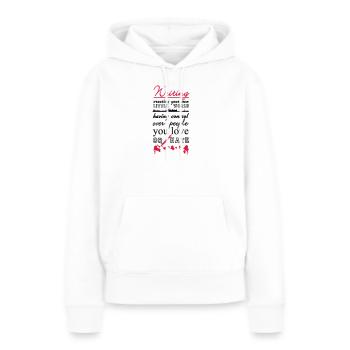 Writing auteur écrivain livre sort cadeau - Sweat à capuche Premium bio Femme - blanc - Devant - Julia (174cm)