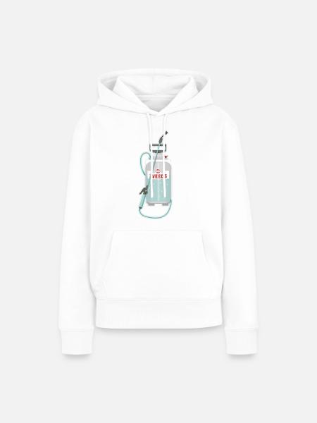 Gärtner Unkraut Sprühflasche - Frauen Premium Bio Hoodie - Weiß