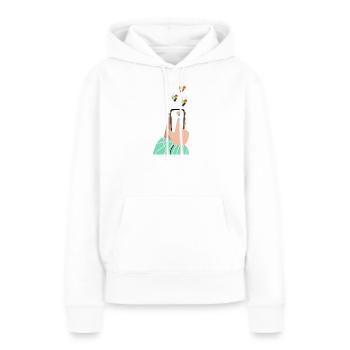 Cœurs de fierté sur le smartphone - Sweat à capuche Premium bio Femme - blanc - Devant - Julia (174cm)