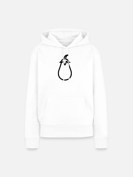 Aubergine - Frauen Premium Bio Hoodie - Weiß