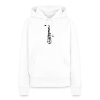 Saxofon - Frauen Premium Bio Hoodie - Weiß - Vorne - Julia (174cm)