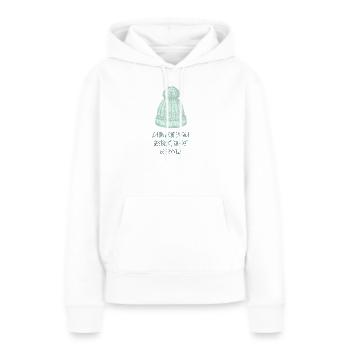 J’ai un pompon – Drôle de chapeau qui dit - Sweat à capuche Premium bio Femme - blanc - Devant - Julia (174cm)