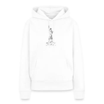 Statue de la Liberté avec coordonnées GPS - Sweat à capuche Premium bio Femme - blanc - Devant - Julia (174cm)