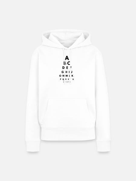 Sehtest - Frauen Premium Bio Hoodie - Weiß