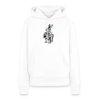 Boombox Bunny - Frauen Premium Bio Hoodie - Weiß - Vorne - Julia (174cm)