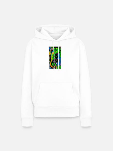 Chamäleon - Frauen Premium Bio Hoodie - Weiß