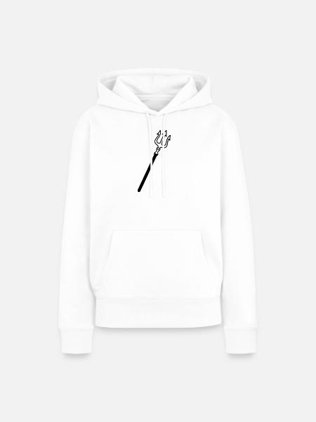 Dreizack - Frauen Premium Bio Hoodie - Weiß