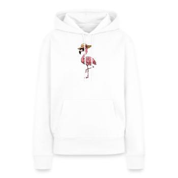 Hawaiian Flamingo Lounge - Frauen Premium Bio Hoodie - Weiß - Vorne - Julia (174cm)