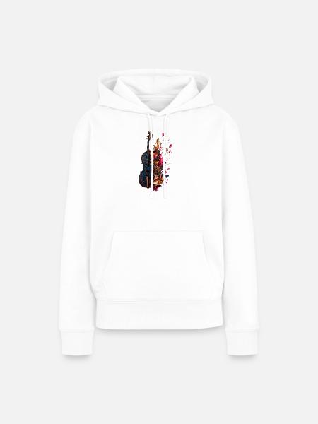 Barocke Blumengeige - Frauen Premium Bio Hoodie - Weiß