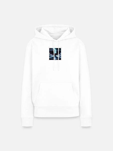 Drachensturm über Mondkuppe - Frauen Premium Bio Hoodie - Weiß