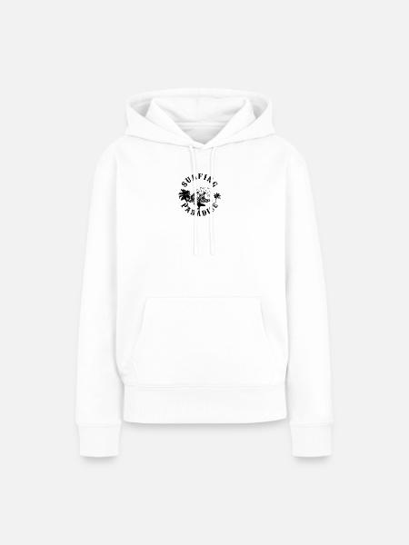 Nachtaktive Wolfssilhouette - Frauen Premium Bio Hoodie - Weiß