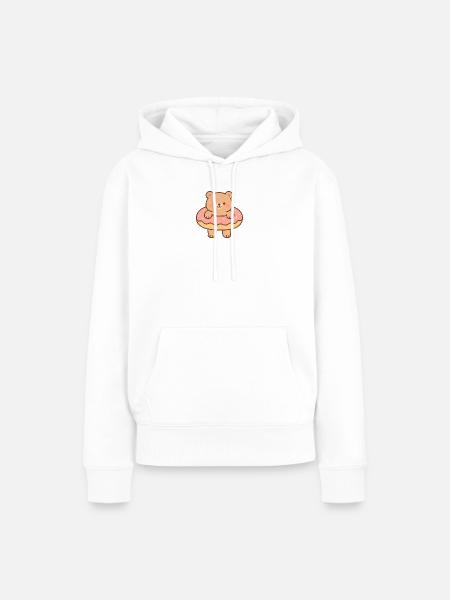 Kleiner schwimmender Bär - Frauen Premium Bio Hoodie - Weiß