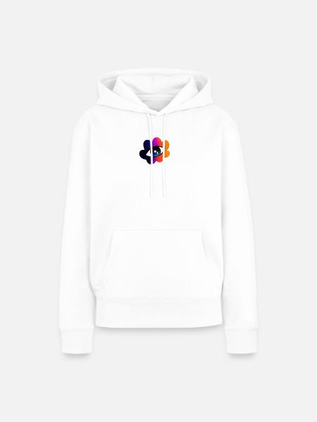 Auge in der Regenbogenwolke - Frauen Premium Bio Hoodie - Weiß