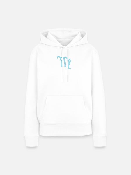 Jungfrau Sternzeichen Pastel Blau - Frauen Premium Bio Hoodie - Weiß