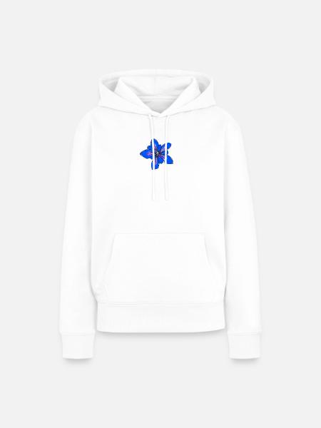 Enzian, Blume - Frauen Premium Bio Hoodie - Weiß
