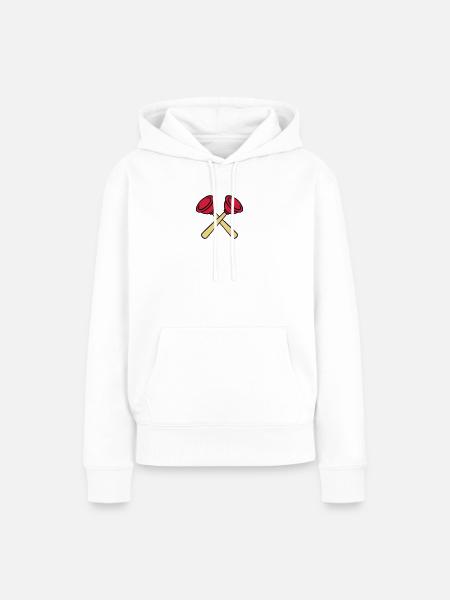 Pömpel gekreuzt - Frauen Premium Bio Hoodie - Weiß